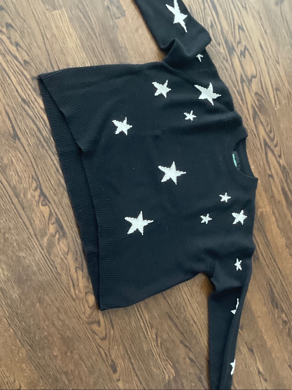 Zadig & Voltaire Black Crewneck Sweater with White Star Motif